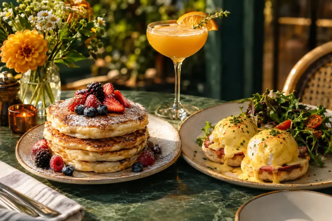 Illustrative image: Pancakes and eggs Benedict on Park Avenue
