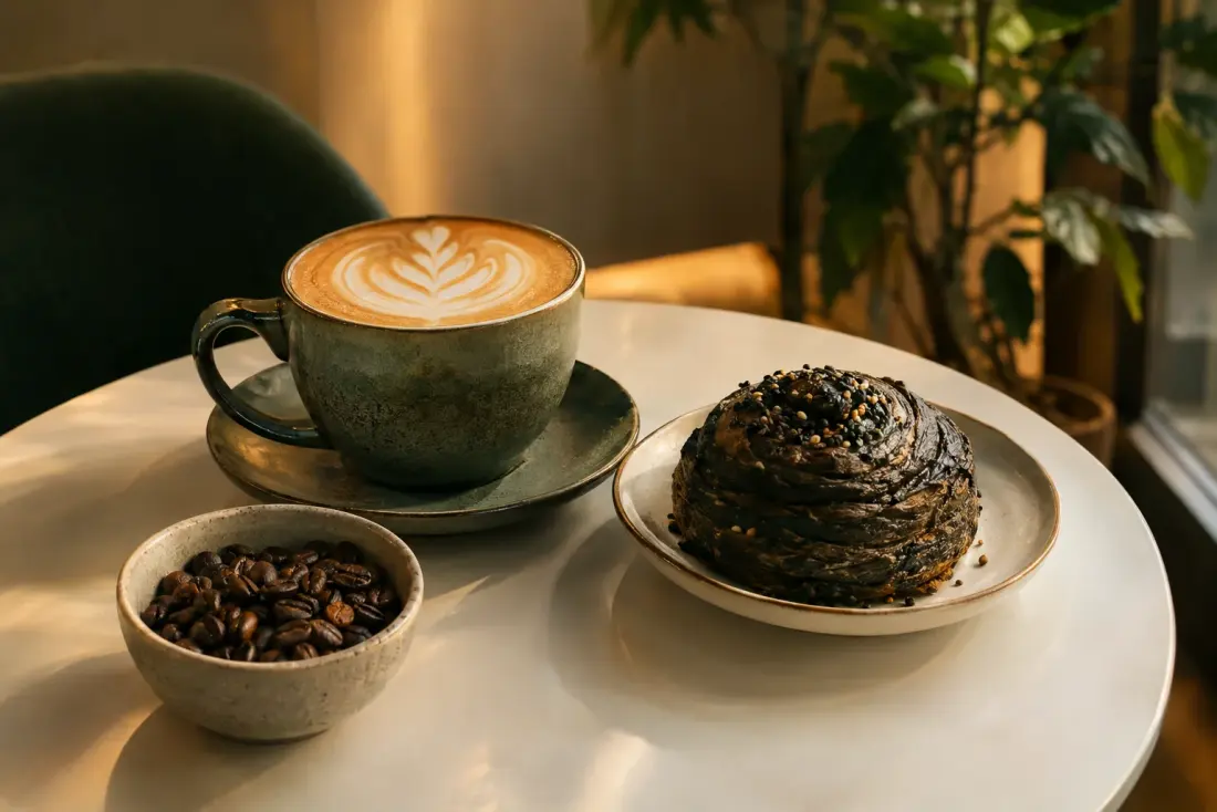 Illustrative image: Korean-influenced espresso drinks; beans roasted in-house