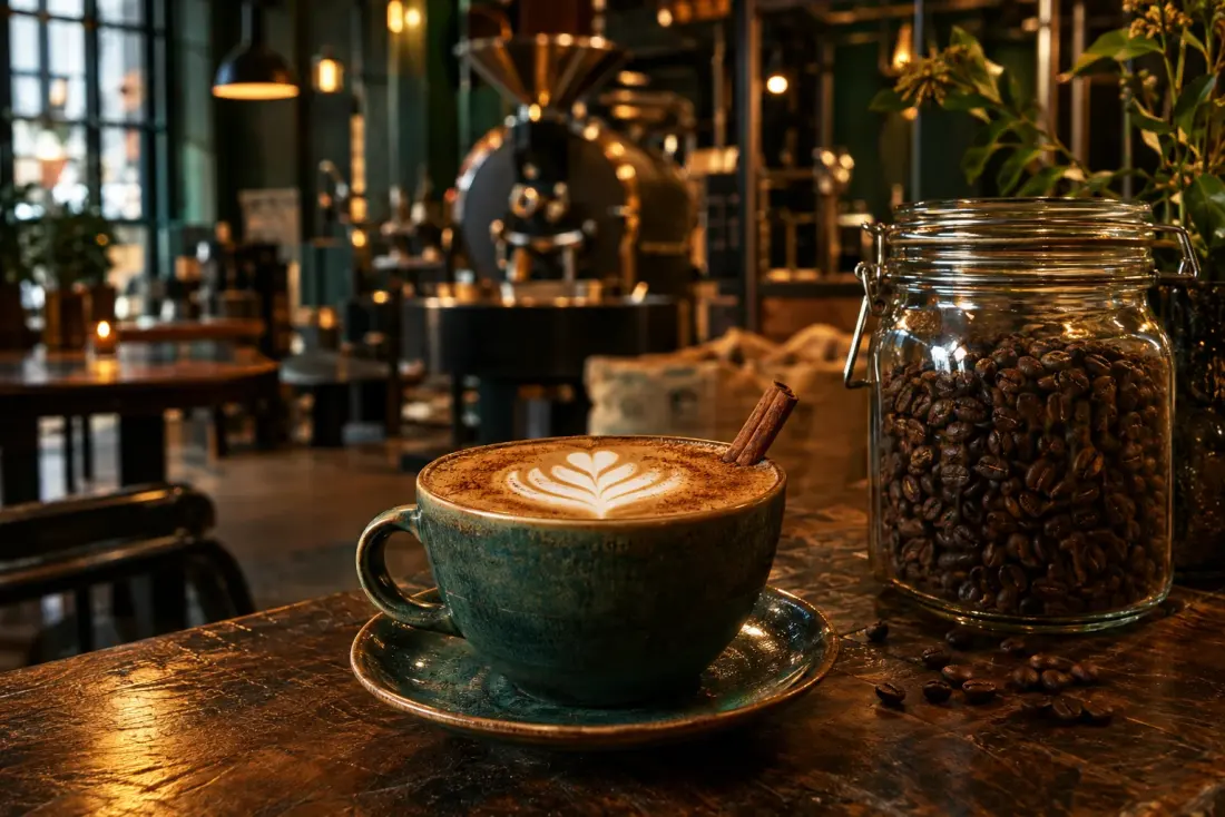 Illustrative image: Beans roasted in-house; seasonal lattes