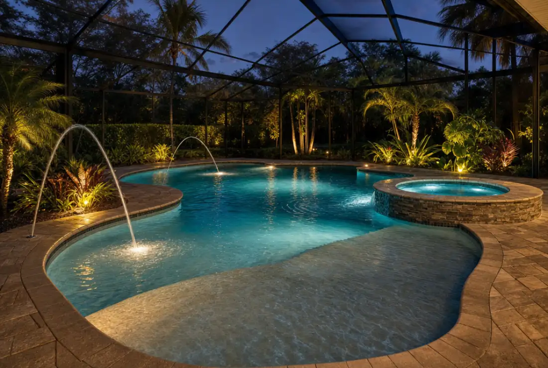 Illustrative image: 3D-designed custom pools, residential and commercial