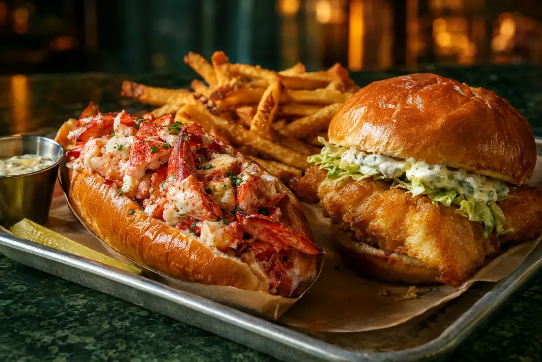 Illustrative image: Lobster rolls and fried grouper sandwiches