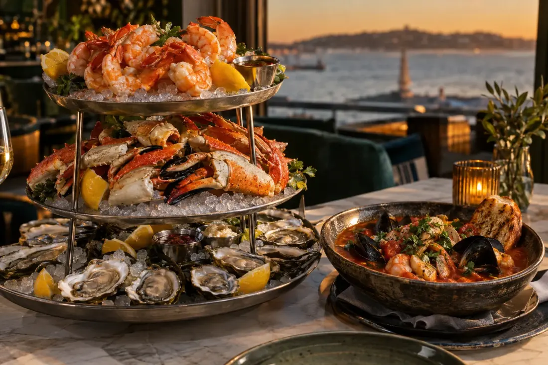 Illustrative image: Oysters, seafood towers and cioppino