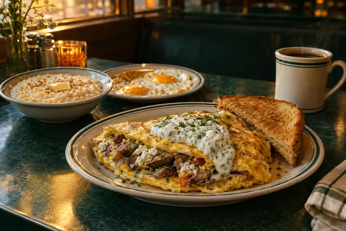 Illustrative image: Southern diner breakfasts with Greek touches, from 6 a.m.